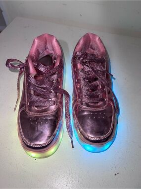Light-Up Pink Metallic Sneakers